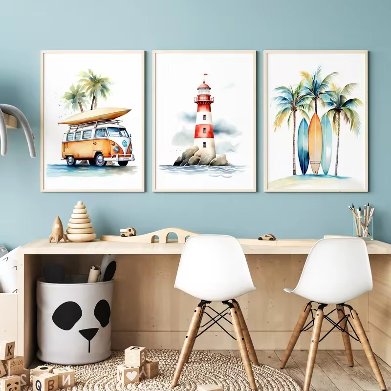 Baby Nursery Ocean - Surf Ocean Themen Kindergarten Strand Leuchtturm