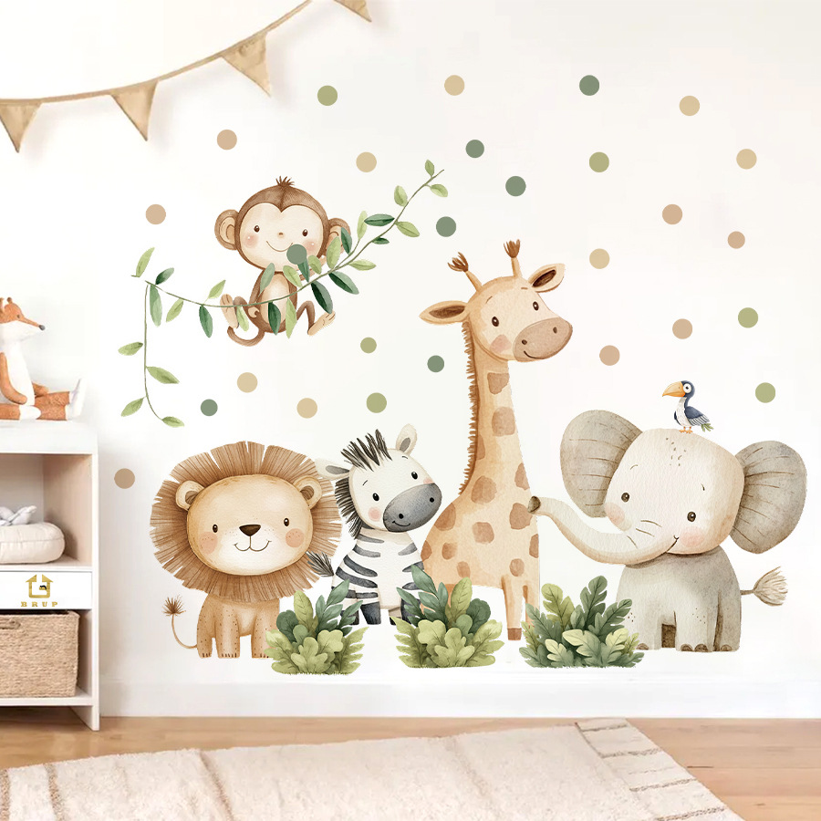 Baby Nursery Elephant - Boho Waldtiere Wandaufkleber für Kinderzimmer Jungen
