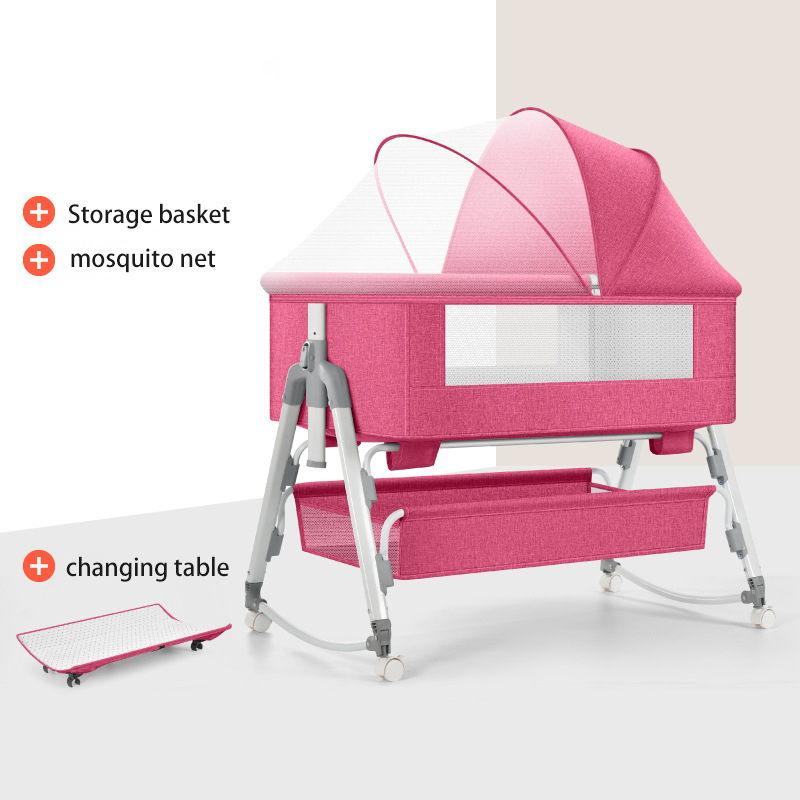 Bassinet Bedside Sleeper - Multifunktionale Nachttisch-Schlafmaschine für Neugeborene, tragbare Säuglingswiege,