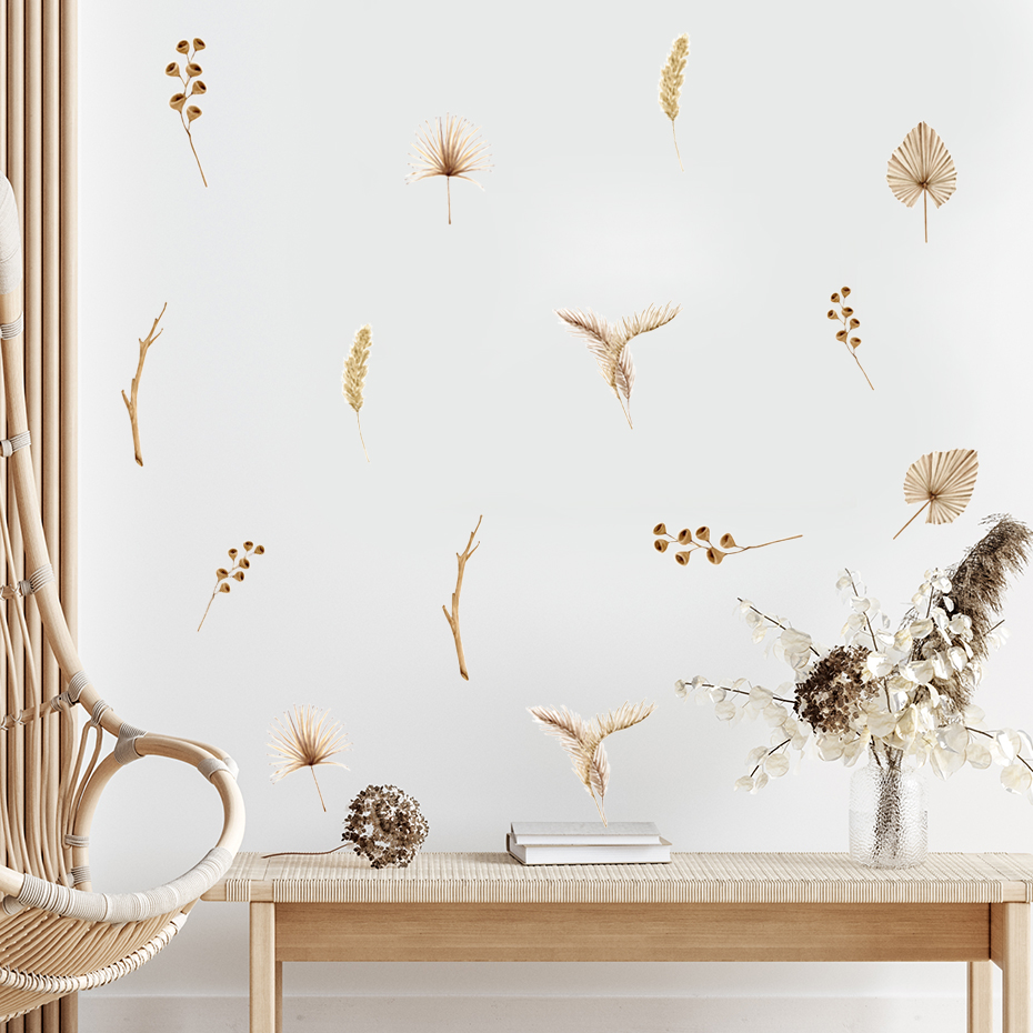 Baby Nursery Plants - Boho Trockene Blätter Baumwolle Botanische Aquarell