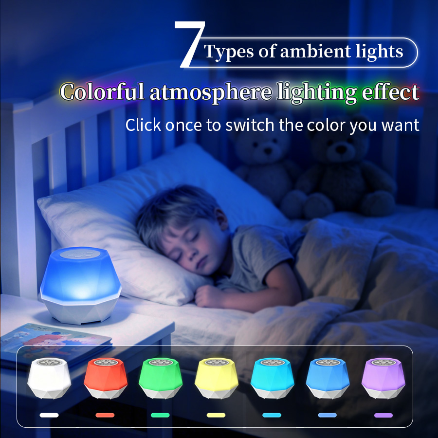 Baby Nursery Colors - Wiederaufladbares Nachtlicht mit weißem Rauschen, 7