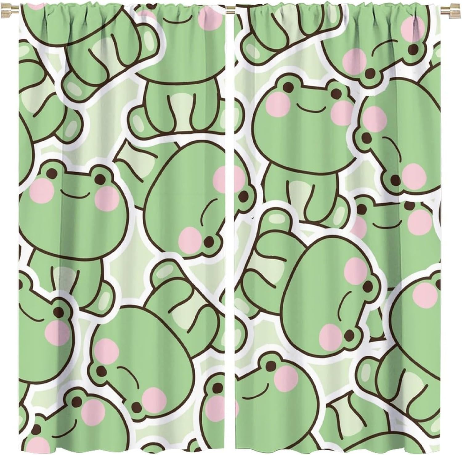 Baby Nursery Curtains - Niedliche Vorhänge mit grünem Froschmuster für