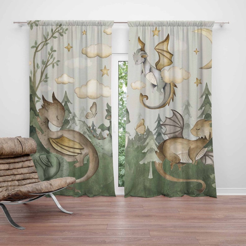 Baby Nursery Curtains - Kleiner Drache Kinderzimmer Vorhänge Tier Kinder