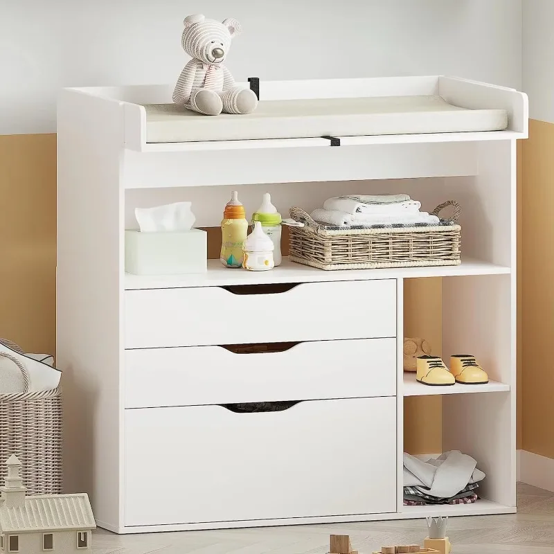 Baby Nursery Drawers - Moderner minimalistischer MDF-Wickeltisch in Weiß mit