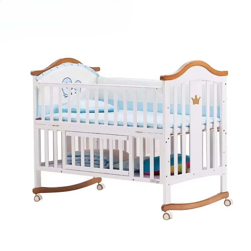 Bassinet Bedside Sleeper - Purorigin Kindermöbel-Sets, multifunktional, modernes Kingsize-Bett, Holz,