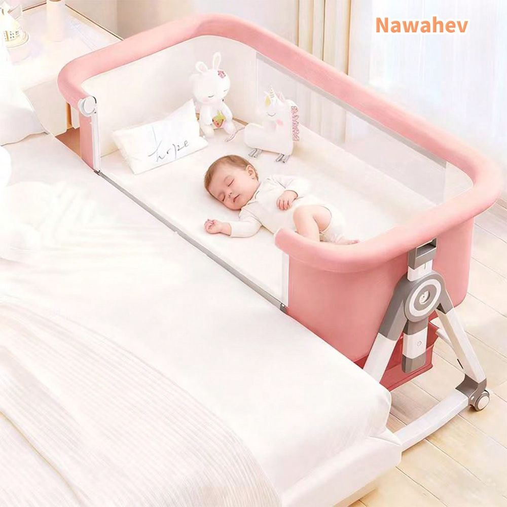 Bassinet Bedside Sleeper - 4-in-1 Baby-Beistellbett, 6 Verstellbare Höhenstufen, Verriegelbare