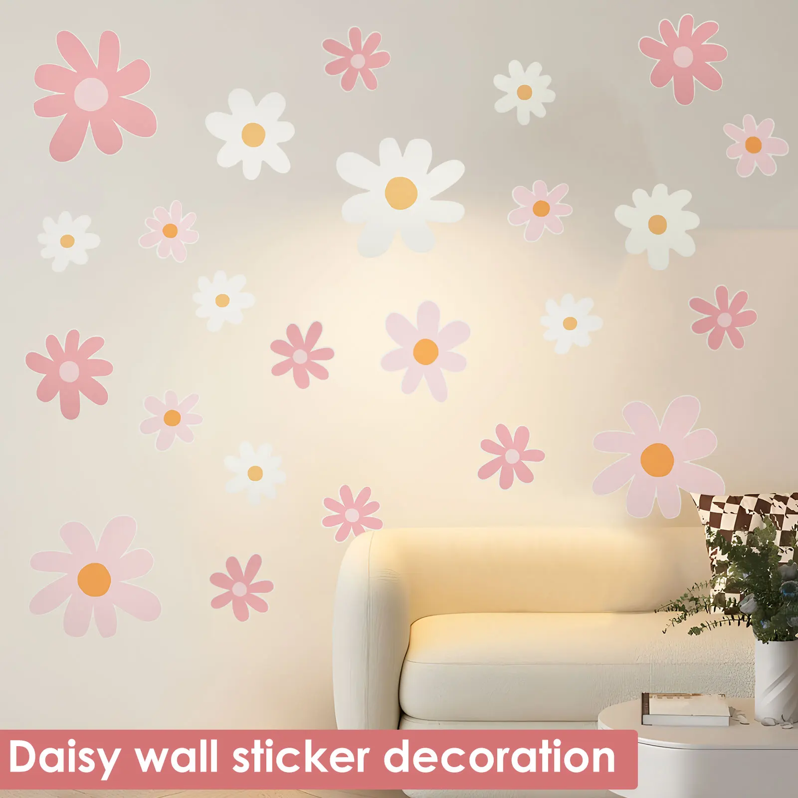 Baby Nursery Plants - 12 Blatt Niedliche Gänseblümchen Blumen-Wandaufkleber PVC