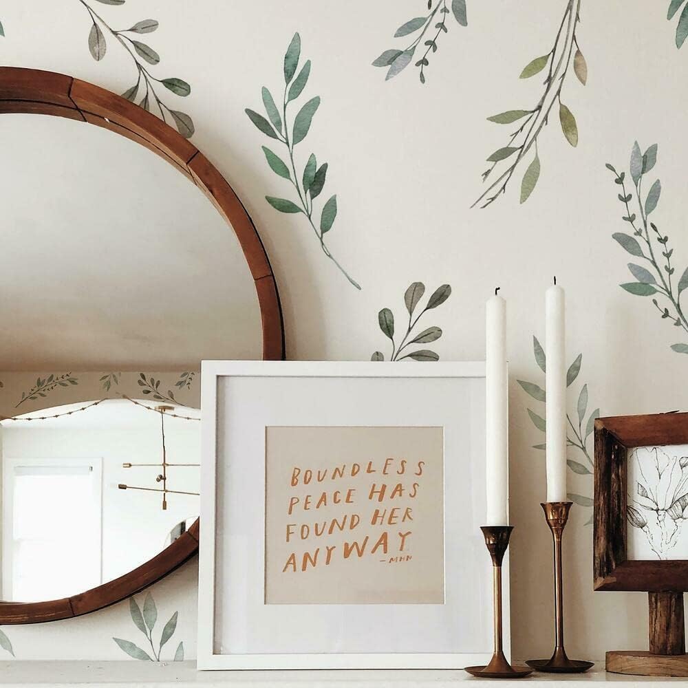 Baby Nursery Plants - Aquarell rustikale Land Blätter Baum Wanda