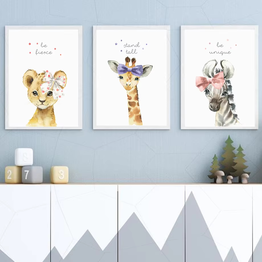 Baby Nursery Elephant - Löwe Zebra Giraffe Elefant Nilpferd Blume