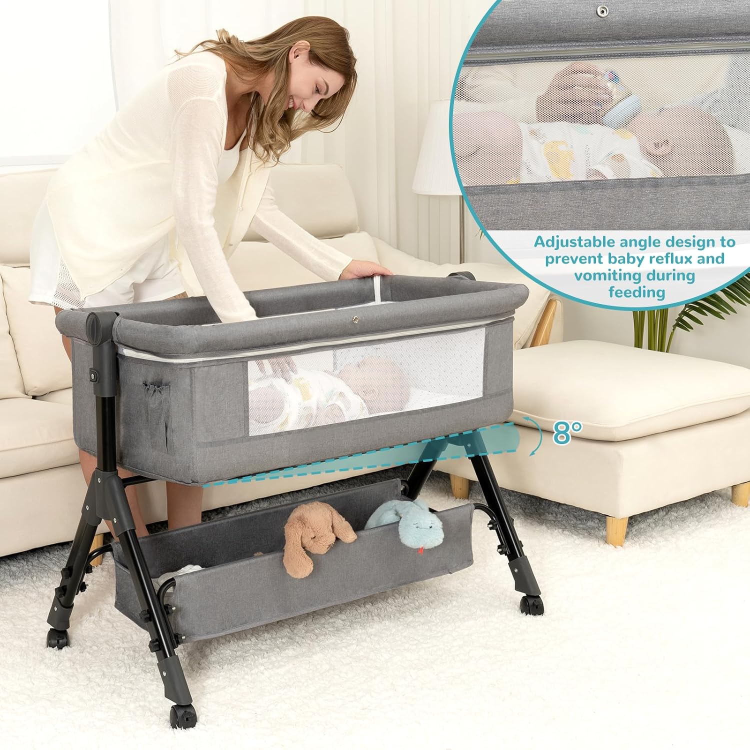 3-in-1 Baby-Babybett, Beistell – Bassinet Bedside Sleeper Bewertung und Preis