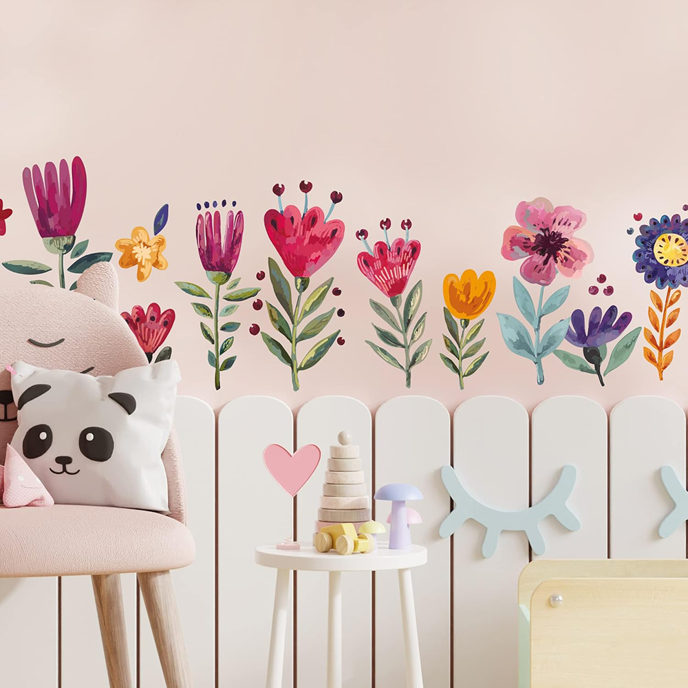 Aquarell Blumen Wandaufkleber  – Baby Nursery Plants Bewertung und Preis