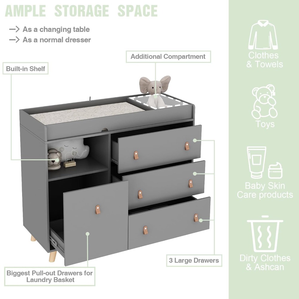 Wickeltisch für Babykommode, z – Baby Nursery Drawers Bewertung und Preis
