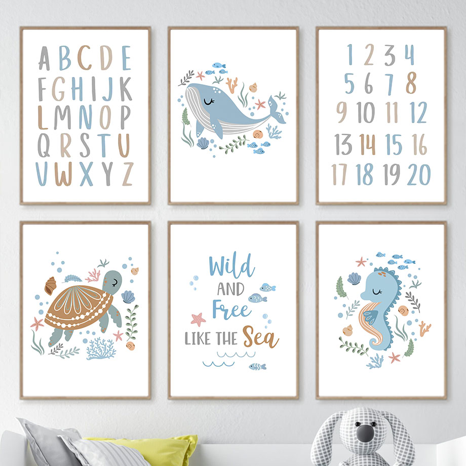 Ungerahmte Ozean-Tierbilder Me – Baby Nursery Ocean Bewertung und Preis