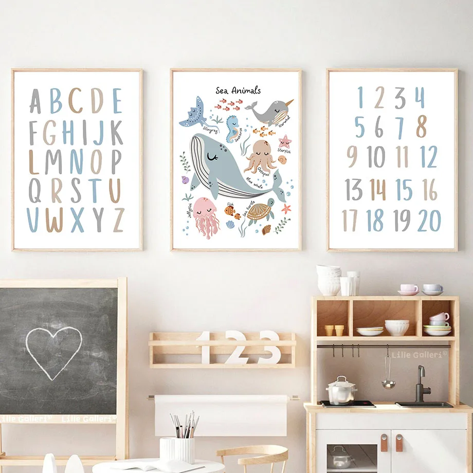 Ungerahmte Ozean-Tierbilder Me – Baby Nursery Ocean Bewertung und Preis
