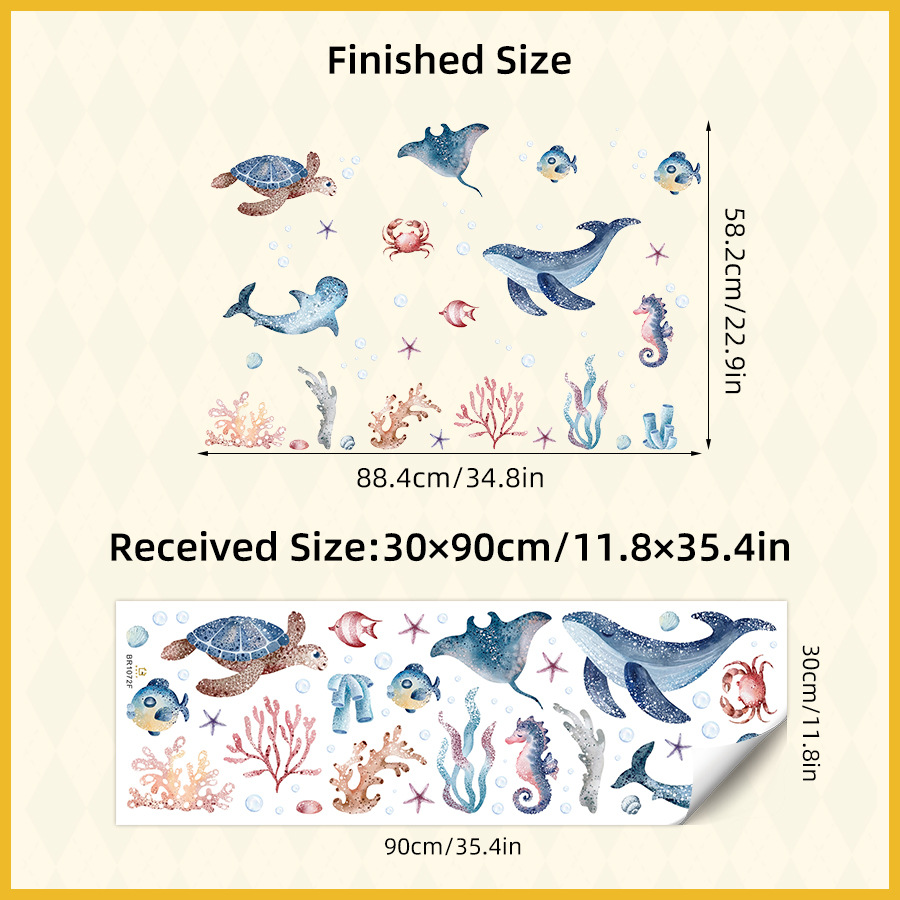 Cartoon-Wal-Schildkröte Meeres – Baby Nursery Ocean Bewertung und Preis