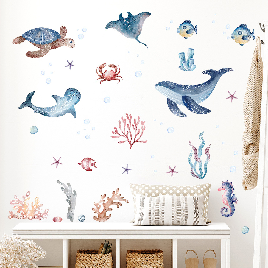 Cartoon-Wal-Schildkröte Meeres – Baby Nursery Ocean Bewertung und Preis
