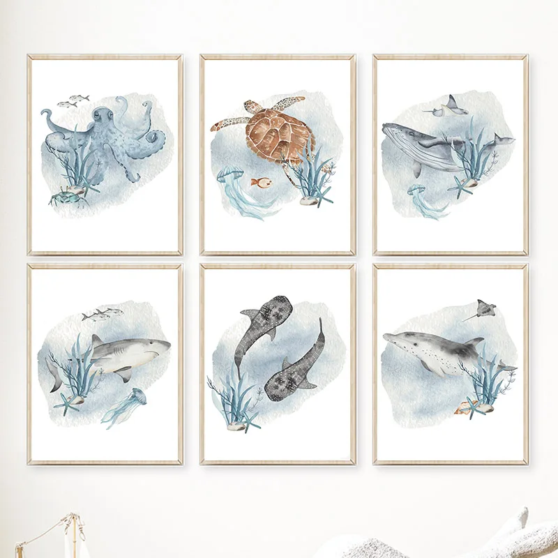 Poster und Drucke Walfisch Hai – Baby Nursery Ocean Bewertung und Preis
