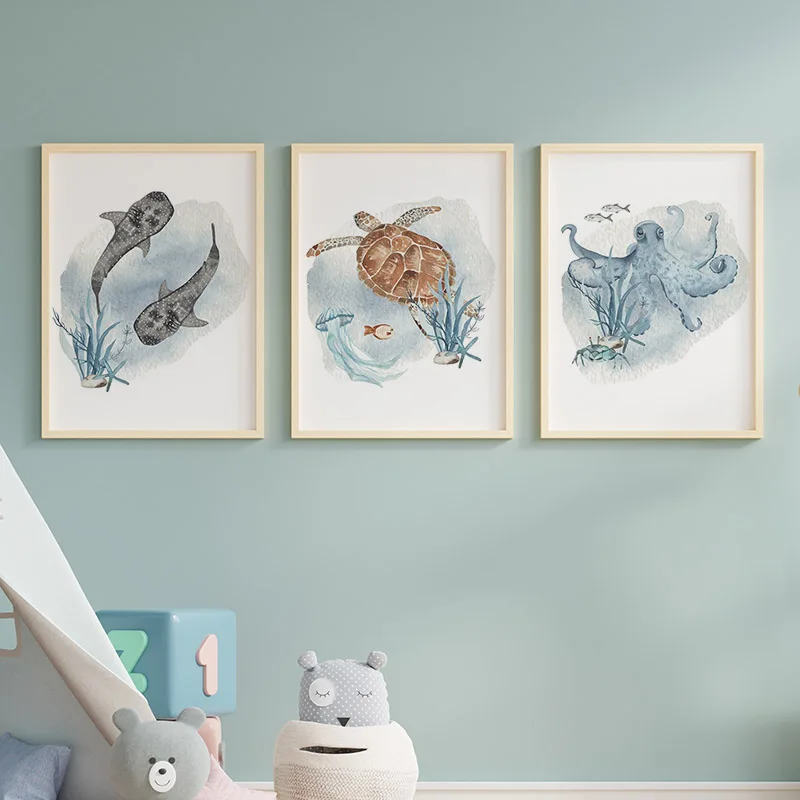 Poster und Drucke Walfisch Hai – Baby Nursery Ocean Bewertung und Preis