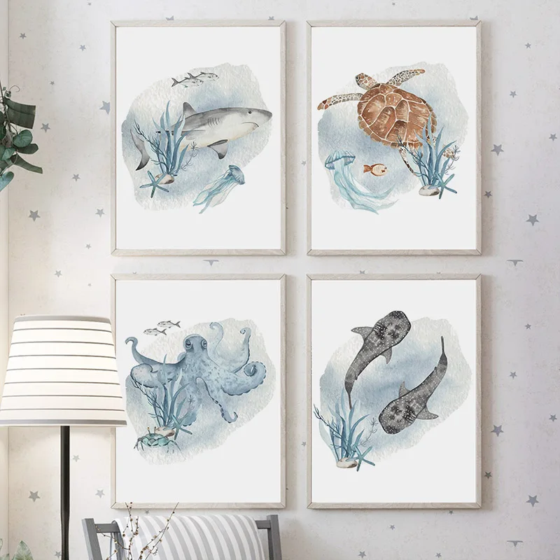 Poster und Drucke Walfisch Hai – Baby Nursery Ocean Bewertung und Preis