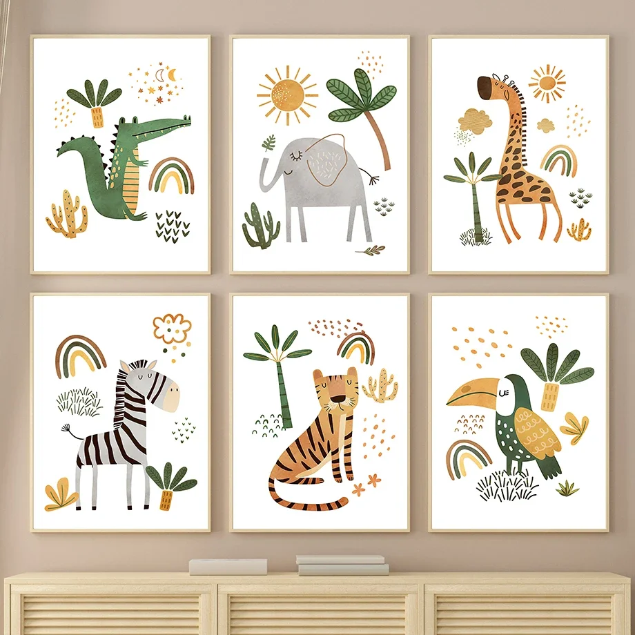 (2D-Leinwandgemälde) Giraffe,  – Baby Nursery Plants Bewertung und Preis