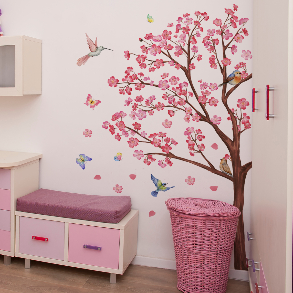 Aquarell Vogel Blume Wandaufkl – Baby Nursery Plants Bewertung und Preis