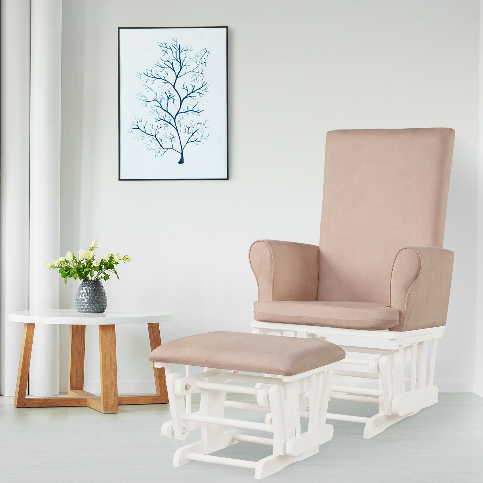Baby-Schaukelstuhl mit Hocker  – Baby Nursery Ottoman Bewertung und Preis