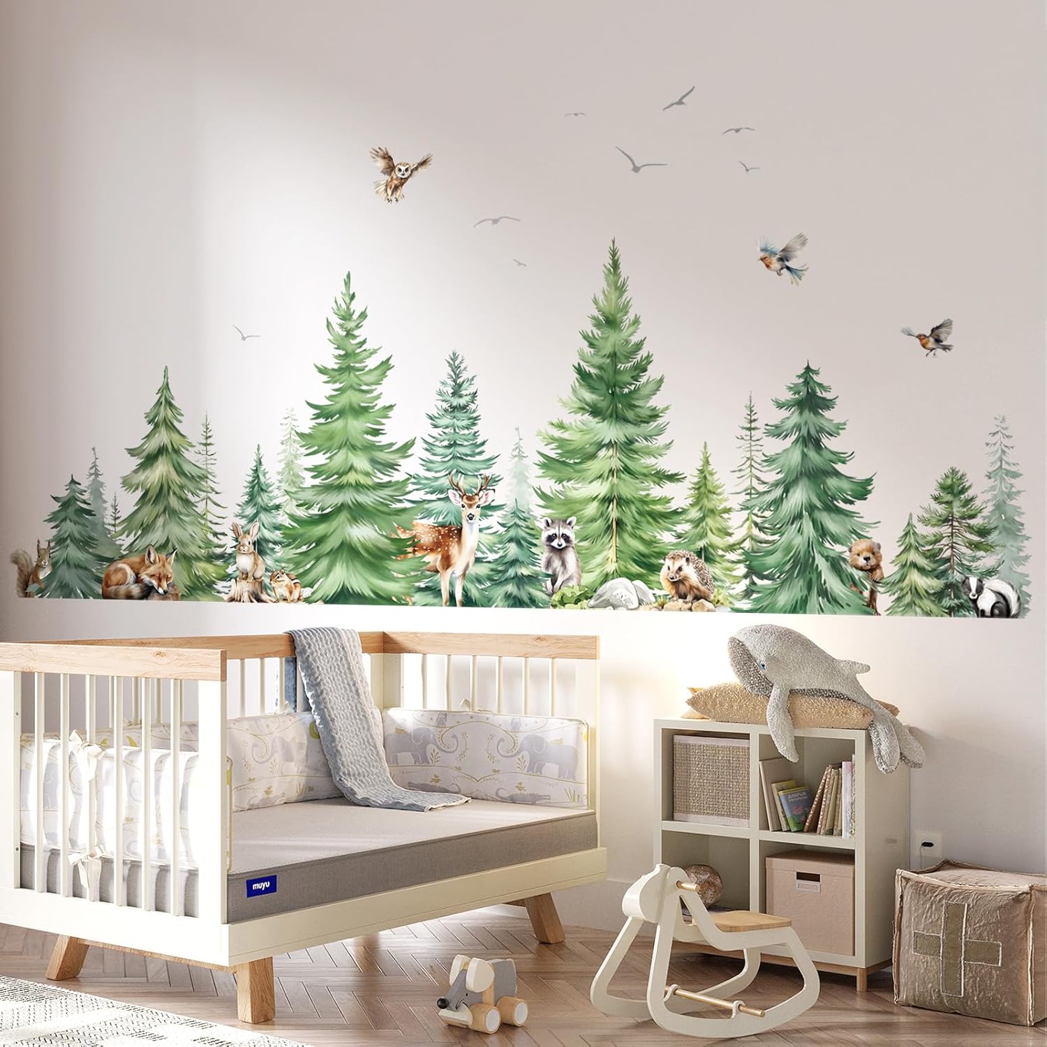 Große Aquarell Kiefer Tiere Wa – Baby Nursery Plants Bewertung und Preis