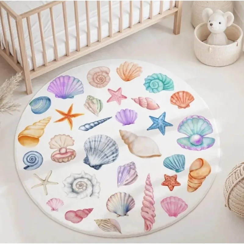 Blauer runder Teppich mit Meer – Baby Nursery Plants Bewertung und Preis