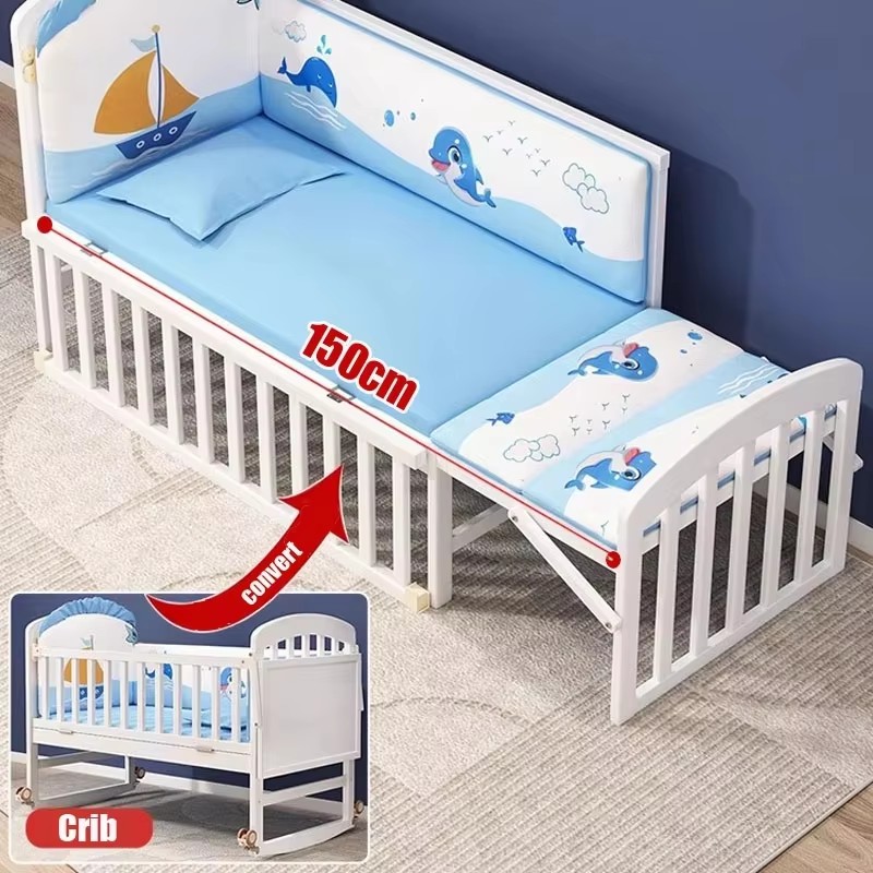 Holz-Babybett mit Moskitonetz  – Baby Nursery Sale Bewertung und Preis