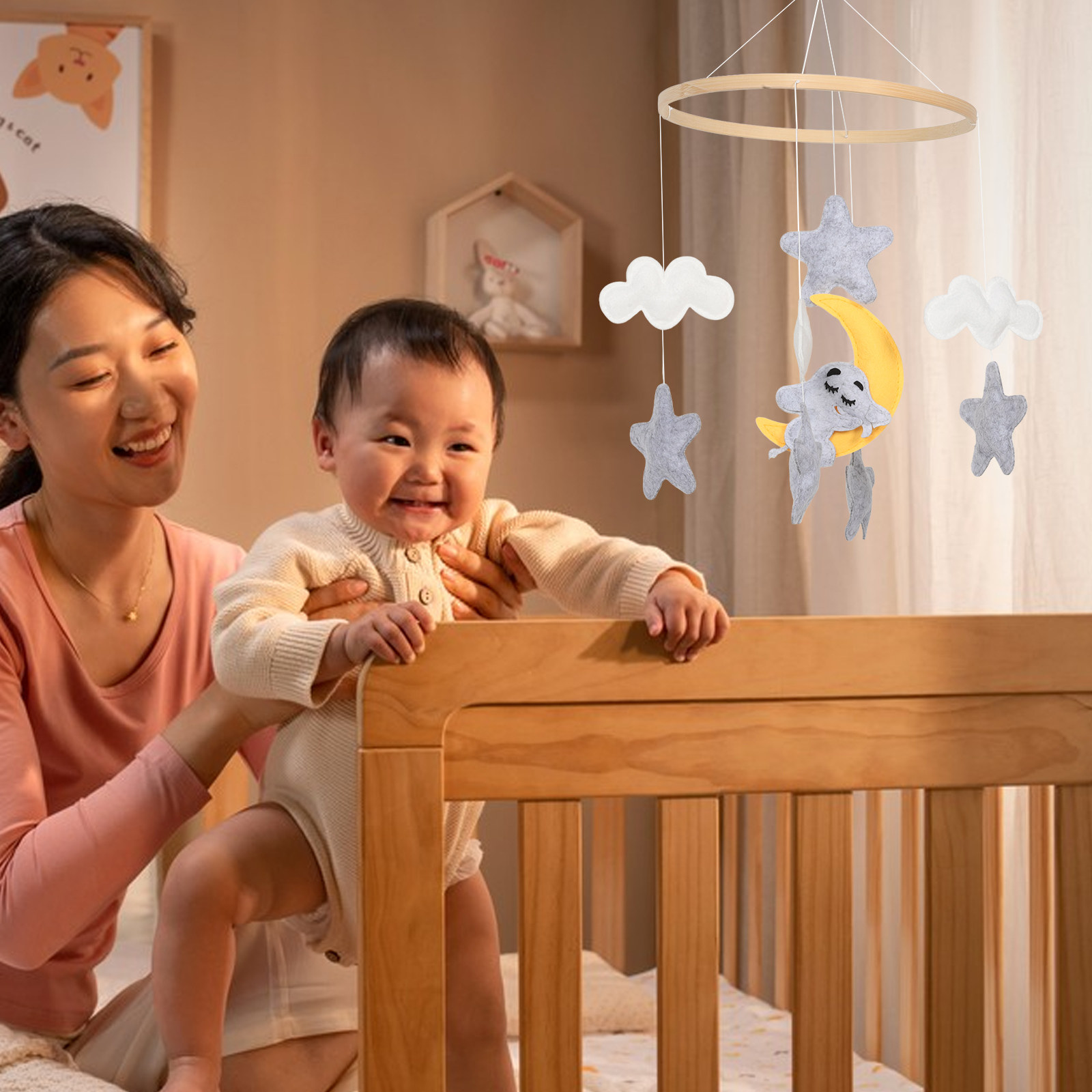 Filz-Tier-Mobile für Babybett, – Baby Nursery Elephant Bewertung und Preis