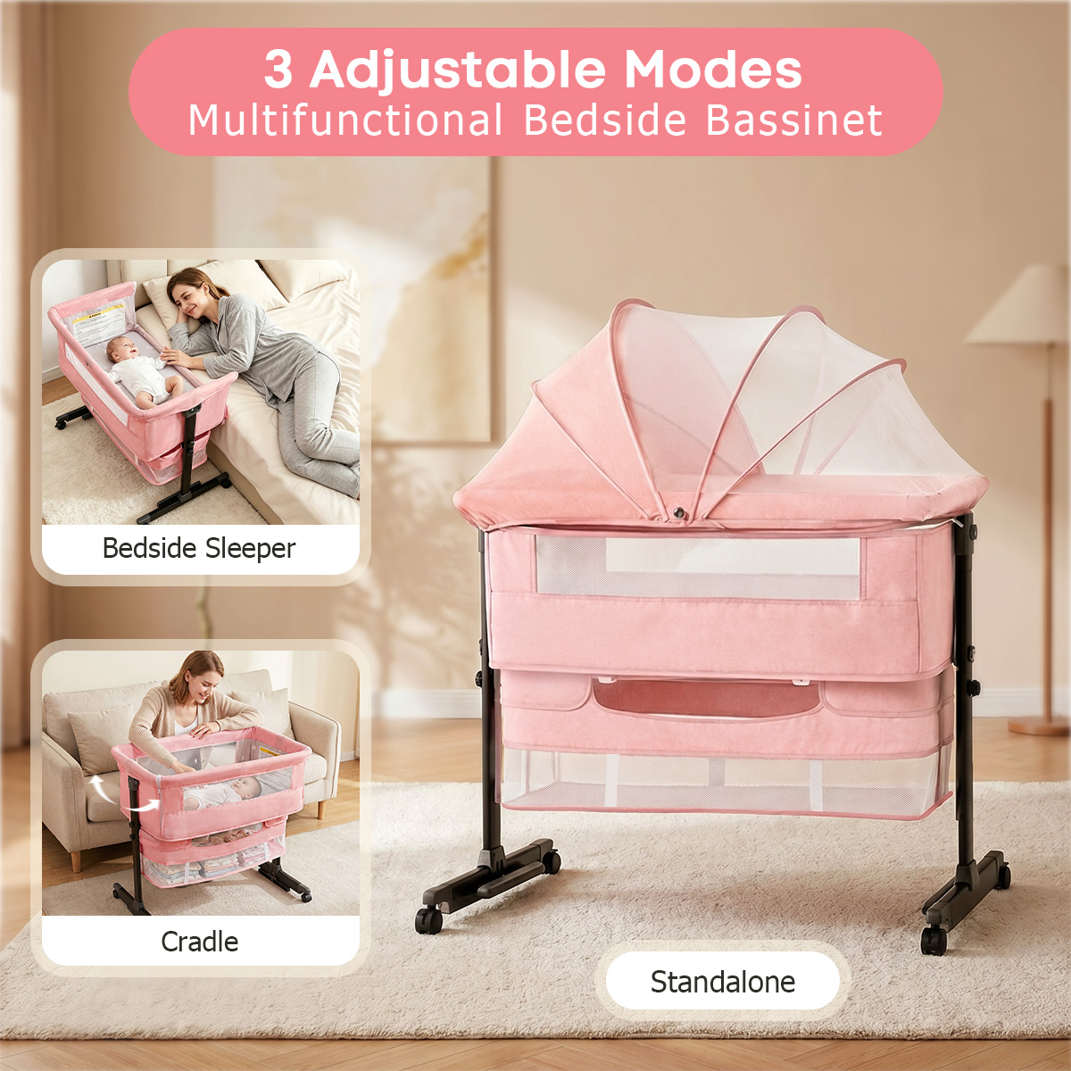 Kmaier Rosa Tragbares Neugebor – Bassinet Bedside Sleeper Bewertung und Preis