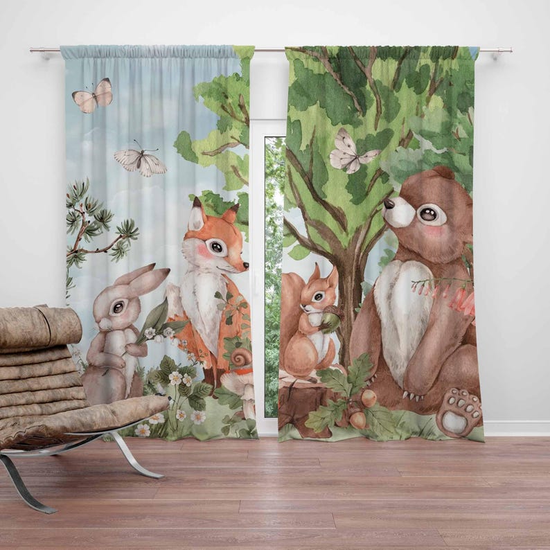 Waldtiere Vorhänge Kinder Schl – Baby Nursery Curtains Bewertung und Preis