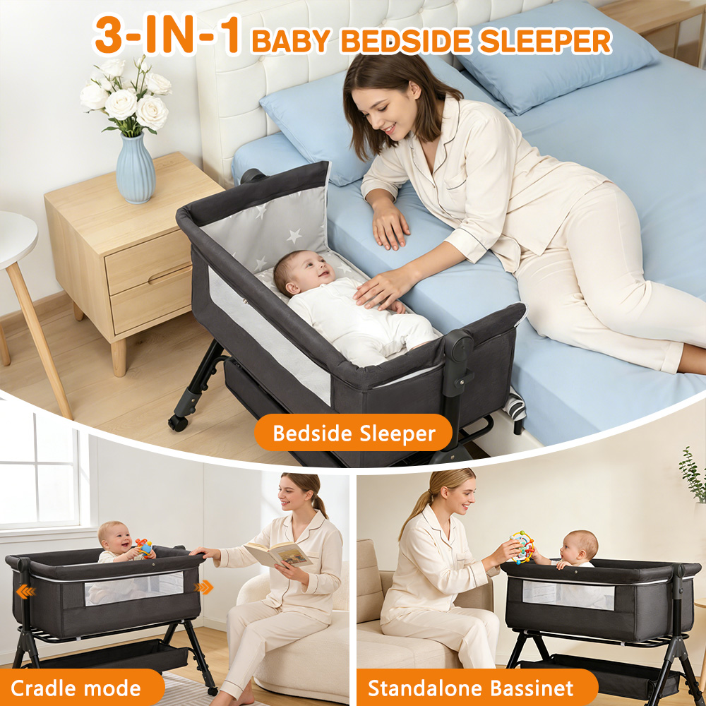 3-in-1 Baby Beistellbett, Einf – Bassinet Bedside Sleeper Bewertung und Preis
