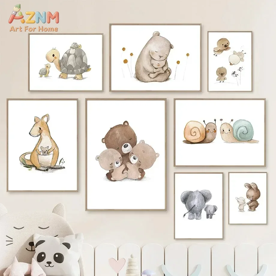 AZNM Aquarell Eltern-Kind Tier – Baby Nursery Elephant Bewertung und Preis