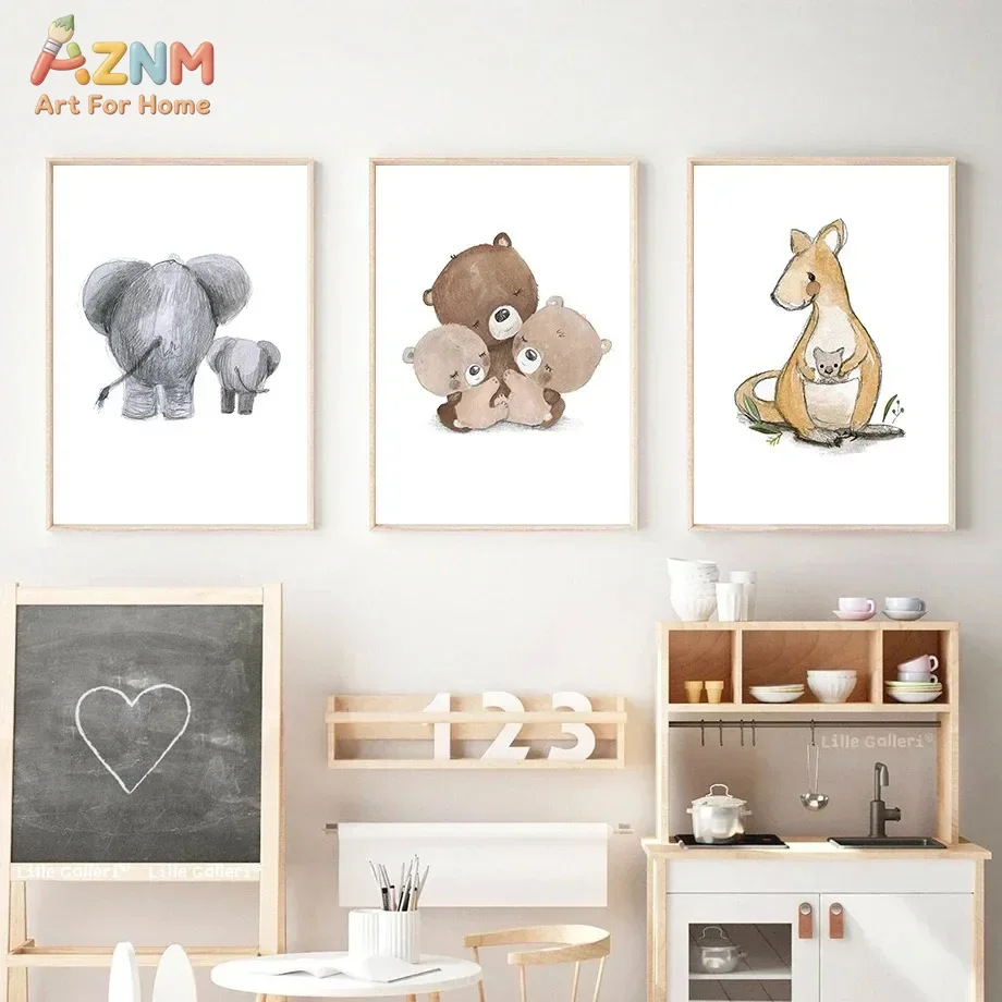 AZNM Aquarell Eltern-Kind Tier – Baby Nursery Elephant Bewertung und Preis
