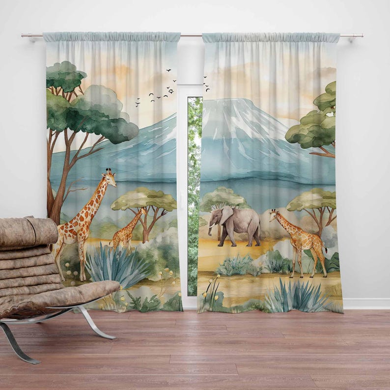 Safari Tiere Kinder Vorhänge B – Baby Nursery Curtains Bewertung und Preis