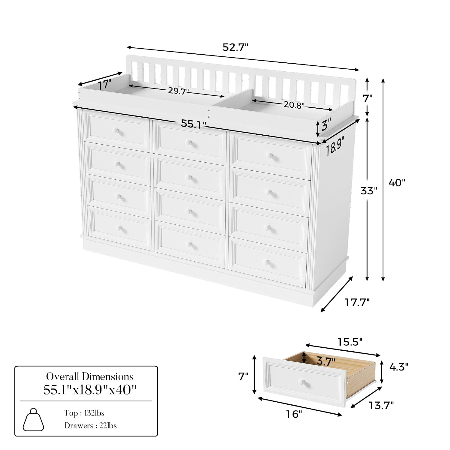 Baby-Wickelkommode, 100% Massi – Baby Nursery Drawers Bewertung und Preis