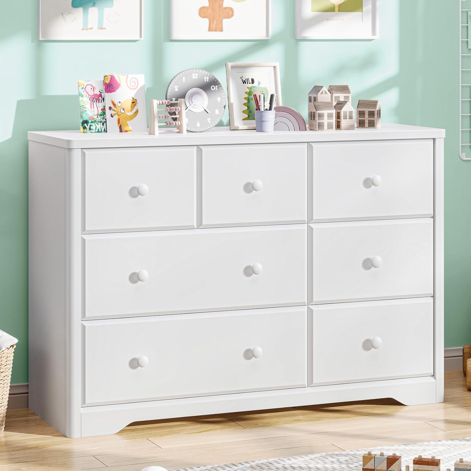 Kommode mit 7 Schubladen, Kind – Baby Nursery Drawers Bewertung und Preis