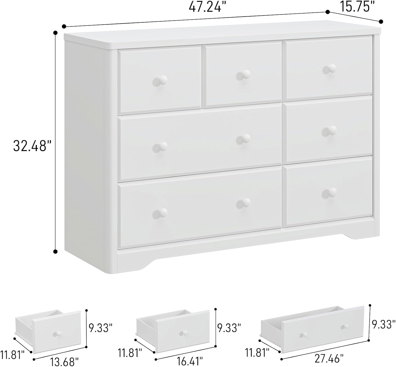 Kommode mit 7 Schubladen, Kind – Baby Nursery Drawers Bewertung und Preis
