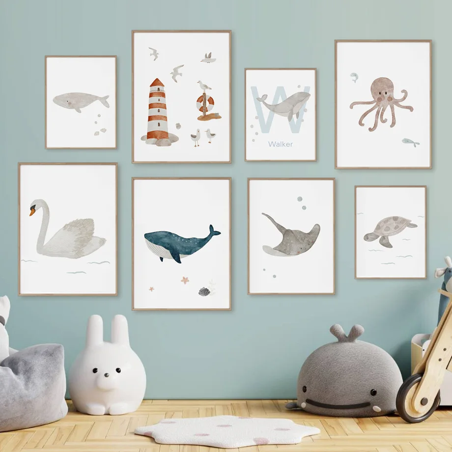 Benutzerdefinierte Name Wal Ok – Baby Nursery Ocean Bewertung und Preis