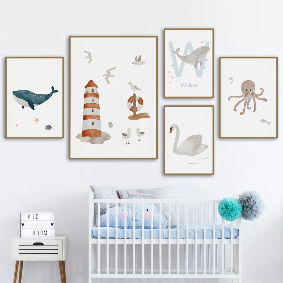 Benutzerdefinierte Name Wal Ok – Baby Nursery Ocean Bewertung und Preis