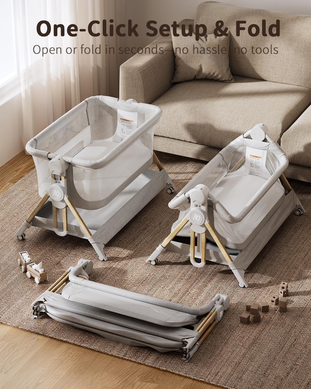 3-in-1 Beistellbett Ein-Klick- – Bassinet Bedside Sleeper Bewertung und Preis